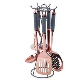Acar Gri Perlino 5'li Metal Standlı Mutfak Seti