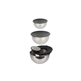Acar Karat Çelik 9 Parça Rendeli 16-20-24 cm Karıştırma Kabı