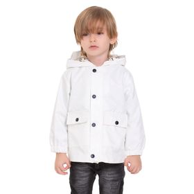 Acar Kids Beyaz Renk Kapşonlu Uzun Kol Ayı Baskılı Erkek Çocuk Yağmurluk