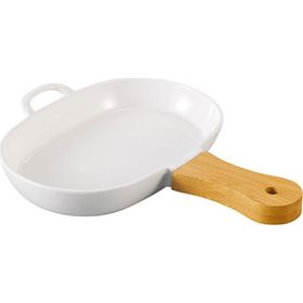 Acar La Pure Bambu Kulplu Porselen 23 CM Servis Tabağı