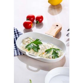 Acar La Pure Bambu Kulplu Porselen 23 CM Servis Tabağı