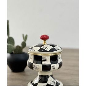 Acar Qualita King Emaye Kapaklı Dama Dekor Şekerlik