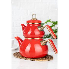 Acar Qualita Roly & Poly Kırmızı Emaye Çaydanlık