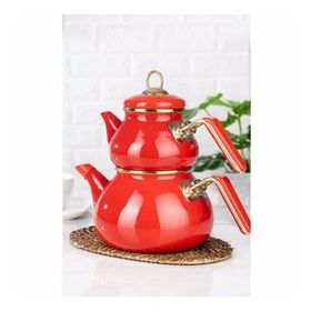 Acar Qualita Roly & Poly Kırmızı Emaye Çaydanlık