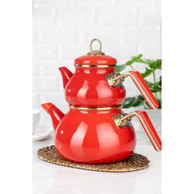 Acar Qualita Roly & Poly Kırmızı Emaye Çaydanlık