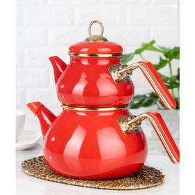 Acar Qualita Roly & Poly Kırmızı Emaye Çaydanlık