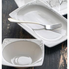 Acar Rosemary Silver 60 Parça 12 Kişilik Porselen Yemek Takımı