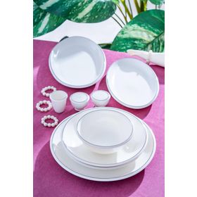 Acar RUI-07176/1 Wilhide 12 Kişilik 54 Parça Porselen Beyaz Yemek Takımı