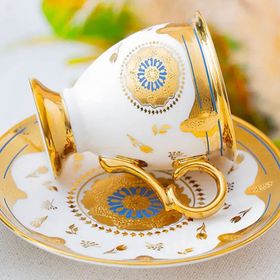 Acar Zaira 6 Kişilik 90 ml Altın Kahve Fincanı Takımı