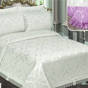 Acassia Home Bade Krem Şönil Dantelli Çift Kişilik Yatak Örtüsü
