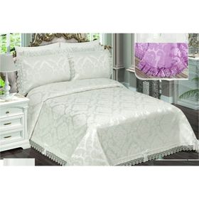 Acassia Home Bade Krem Şönil Dantelli Çift Kişilik Yatak Örtüsü