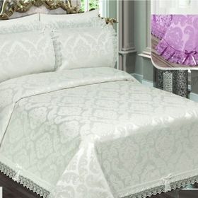 Acassia Home Bade Krem Şönil Dantelli Çift Kişilik Yatak Örtüsü
