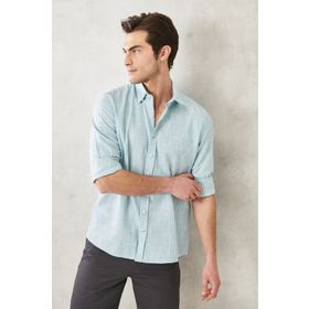 AC&Co Altınyıldız Classics 4A2022200073 Slim Fit Dar Kesim Düğmeli Yaka Flamlı Casual Gömlek