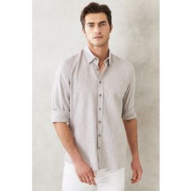 AC&Co Altınyıldız Classics 4A2022200073 Slim Fit Dar Kesim Düğmeli Yaka Flamlı Casual Gömlek