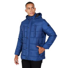 AC&Co Altınyıldız Classics Mavi Standart Fit Normal Kesim Dik Yaka Dolgulu Outdoor Şişme Kaban Erkek Mont