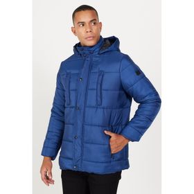 AC&Co Altınyıldız Classics Mavi Standart Fit Normal Kesim Dik Yaka Dolgulu Outdoor Şişme Kaban Erkek Mont