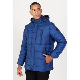 AC&Co Altınyıldız Classics Mavi Standart Fit Normal Kesim Dik Yaka Dolgulu Outdoor Şişme Kaban Erkek Mont