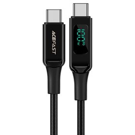 Acefast C6-03 100W 5A PD Type-C to Type-C Led Siyah Ekranlı Hızlı Şarj Kablosu