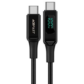 Acefast C6-03 100W 5A PD Type-C to Type-C Led Siyah Ekranlı Hızlı Şarj Kablosu