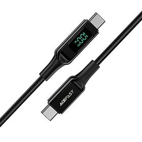 Acefast C6-03 100W 5A PD Type-C to Type-C Led Siyah Ekranlı Hızlı Şarj Kablosu