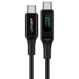 Acefast C6-03 100W 5A PD Type-C to Type-C Led Siyah Ekranlı Hızlı Şarj Kablosu