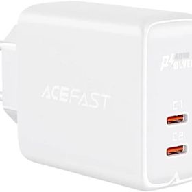 Acefast PD 40W Type-C 2x Usb-C Beyaz Telefon Şarj Aleti Başlığı