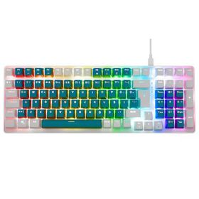 Acer Emachines EAK100 USB Kablolu RGB Backlight Red Switch Mekanik Türkçe Q 100 Tuşlu Yeşil-Beyaz Gaming Klavye