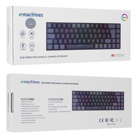 Acer Emachines EAK68 USB Kablolu RGB Backlight Red Switch Mekanik Türkçe Q 68 Tuşlu Siyah-Gri Gaming Klavye