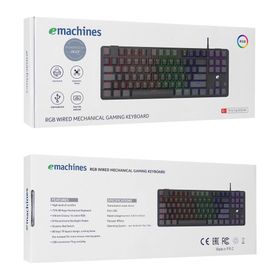 Acer Emachines EAK87 USB Kablolu RGB Backlight Red Switch Mekanik Türkçe Q 87 Tuşlu Siyah-Gri Gaming Klavye