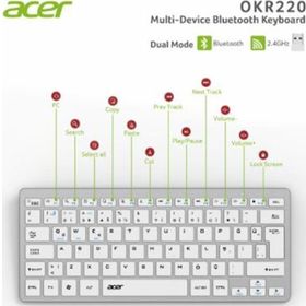 Acer OKR220 Beyaz Multidevice Dual Mode 2.4 GHz Bluetooth Klavye