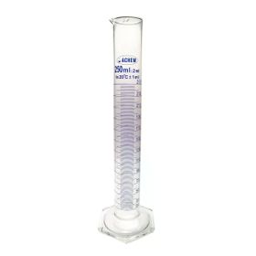 Achem Uzun Form Mavi Skala 250 ml Cam Mezür