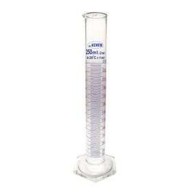 Achem Uzun Form Mavi Skala 250 ml Cam Mezür