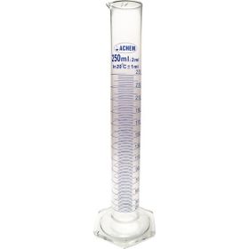 Achem Uzun Form Mavi Skala 250 ml Cam Mezür