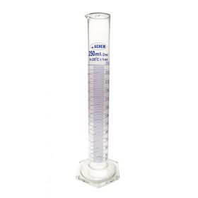 Achem Uzun Form Mavi Skala 250 ml Cam Mezür
