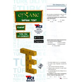Açı Yayınları 10. Sınıf Türk Dili ve Edebiyatı Efsane Yaprak Test