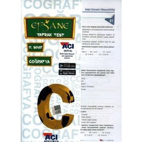 Açı Yayınları 11. Sınıf Coğrafya Efsane Yaprak Test