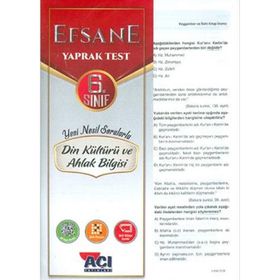 Açı Yayınları 5.Sınıf Din Kültürü Ahlak Bilgisi Yaprak Test