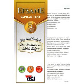 Açı Yayınları 5.Sınıf Din Kültürü Ahlak Bilgisi Yaprak Test