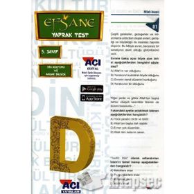 Açı Yayınları 5.Sınıf Din Kültürü Ahlak Bilgisi Yaprak Test