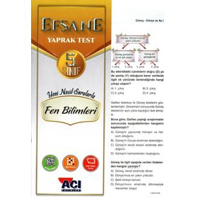 Açı Yayınları 5. Sınıf Fen Bilimleri Efsane Yaprak Test