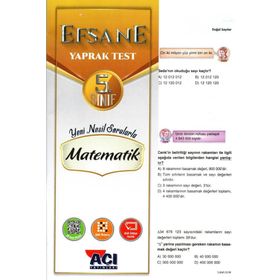 Açı Yayınları 5.Sınıf Matematik Efsane Yaprak Test