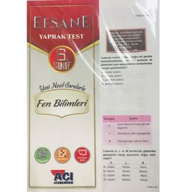 Açı Yayınları 6.Sınıf Fen Bilimleri Efsane Çek Kopart Yaprak Test