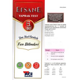 Açı Yayınları 6.Sınıf Fen Bilimleri Efsane Çek Kopart Yaprak Test