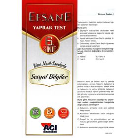 Açı Yayınları 6.Sınıf Sosyal Bilgiler Efsane Çek Kopart Yaprak Test