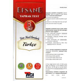 Açı Yayınları 6. Sınıf Türkçe Efsane Yaprak Test