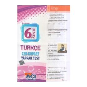 Açı Yayınları 6.Sınıf Türkçe Yaprak Test