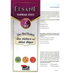 Açı Yayınları 7.Sınıf Din Kültürü ve Ahlak Bilgisi Efsane Çek Kopart Yaprak Test