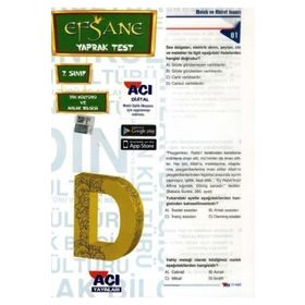 Açı Yayınları 7.Sınıf Din Kültürü ve Ahlak Bilgisi Efsane Çek Kopart Yaprak Test