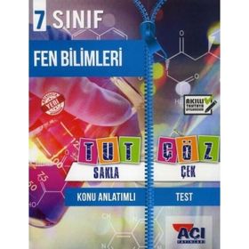 Açı Yayınları 7. Sınıf Fen Bilimleri Tut Sakla Çek Çöz