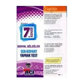 Açı Yayınları 7.Sınıf Sosyal Bilgiler Çek Kopart Yaprak Test